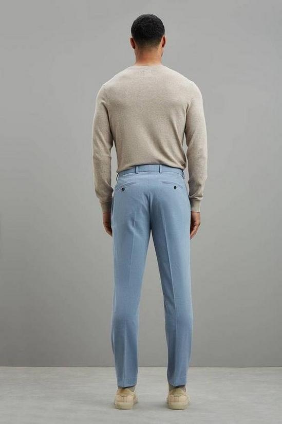 Burton Slim Fit Blue Basketweave Suit Trousers 3