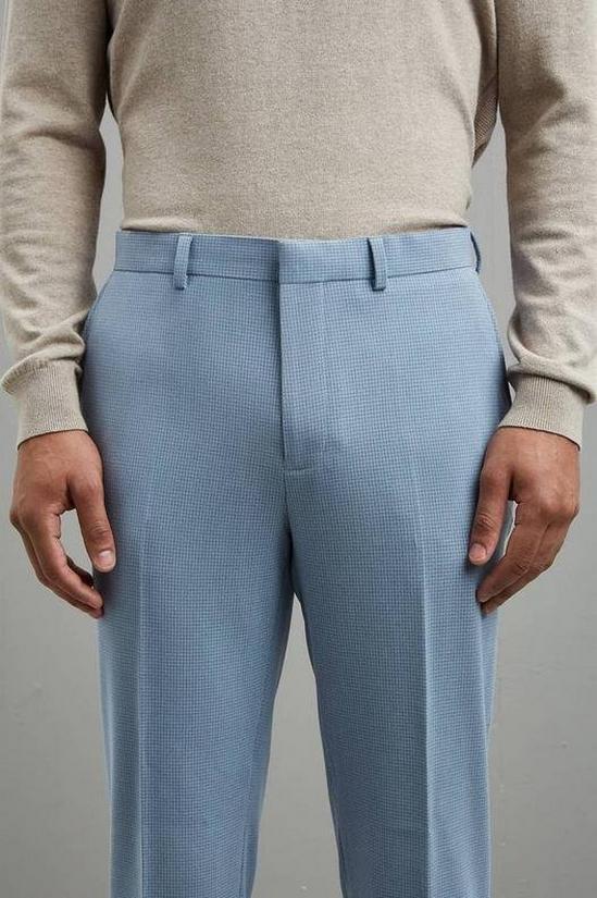 Burton Slim Fit Blue Basketweave Suit Trousers 4