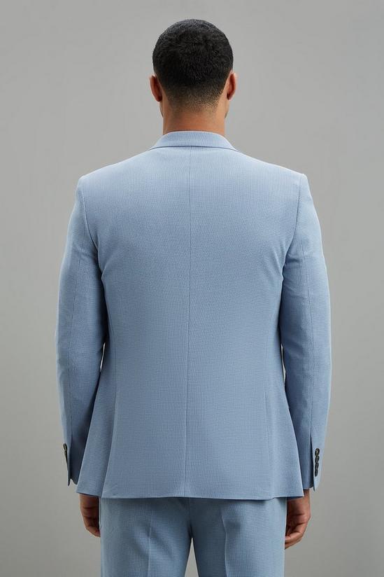 Burton Slim Fit Blue Basketweave Suit Jacket 3