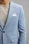 Burton Slim Fit Blue Basketweave Suit Jacket thumbnail 6