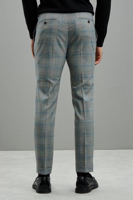 Burton Skinny Fit Aqua Bold Check Suit Trousers 3