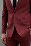 Burton Skinny Fit Burgundy Sharkskin Suit Jacket thumbnail 6