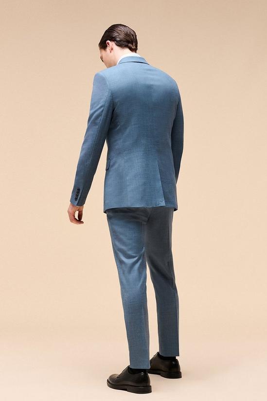 Burton Skinny Fit Blue Sharkskin Suit Jacket 4