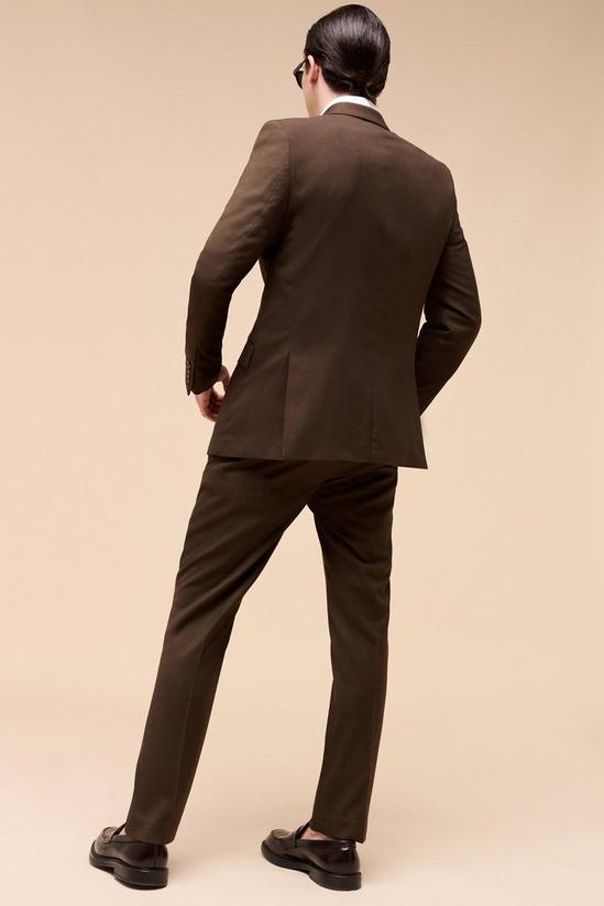 Burton Slim Fit Brown Texture Suit Jacket 3