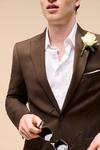 Burton Slim Fit Brown Texture Suit Jacket thumbnail 4