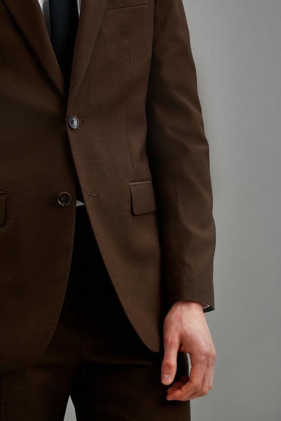 Burton Slim Fit Brown Texture Suit Jacket 6