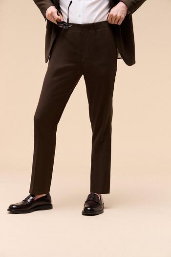 Related Product Slim Fit Brown Texture Suit Trousers