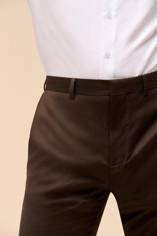 Burton Slim Fit Brown Texture Suit Trousers 4