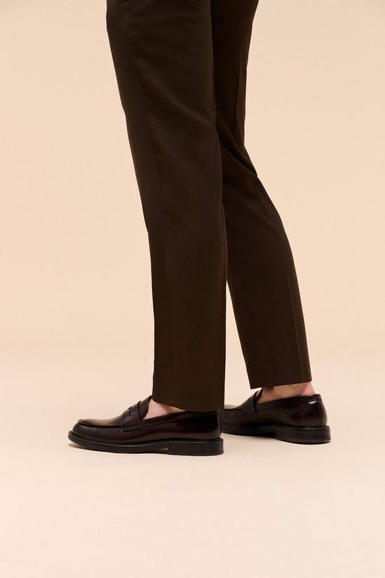 Burton Slim Fit Brown Texture Suit Trousers 5