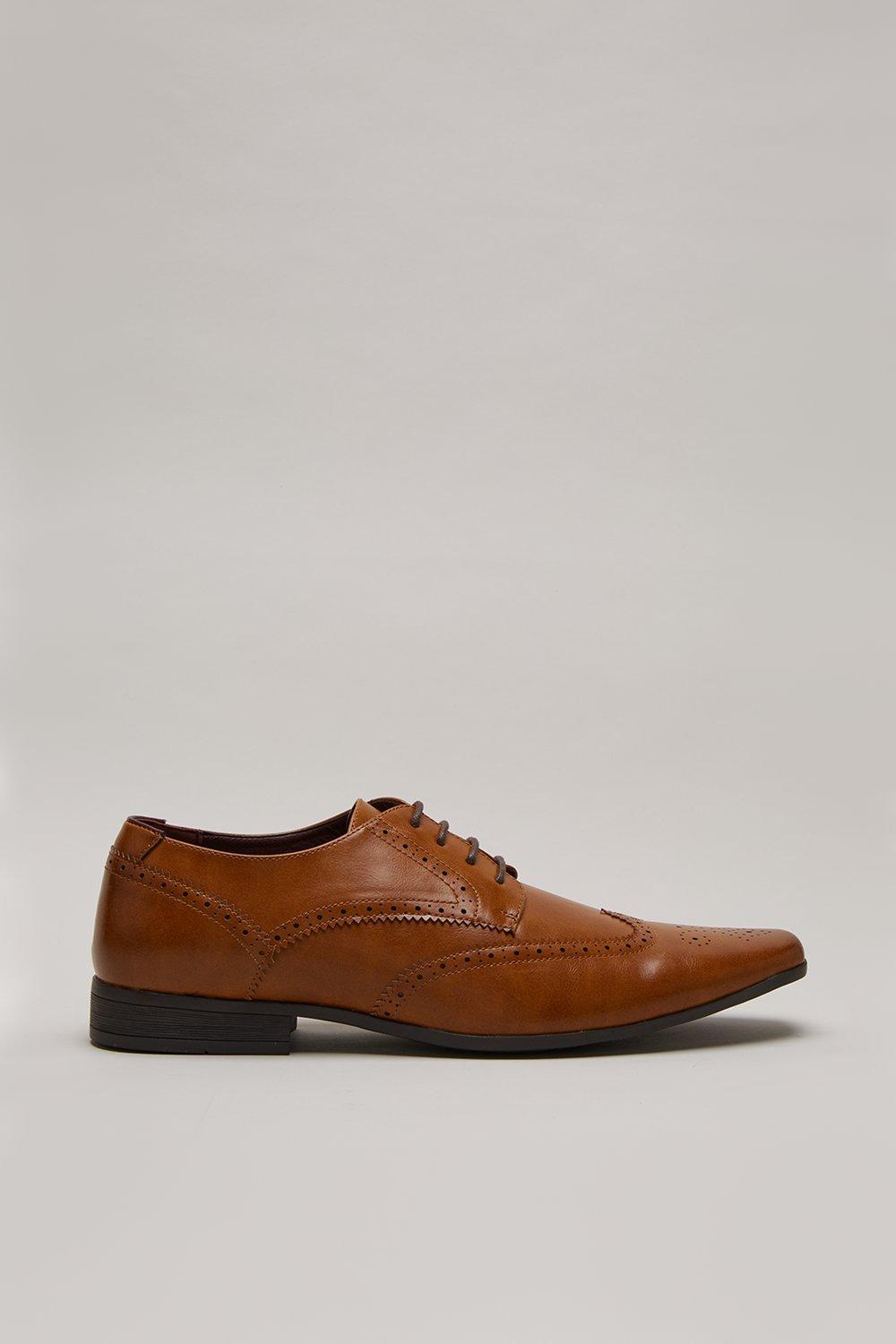 Shoes Tan Leather Look Brogue Shoes Burton
