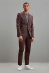 Burton Slim Fit Brown Suit Trousers thumbnail 1
