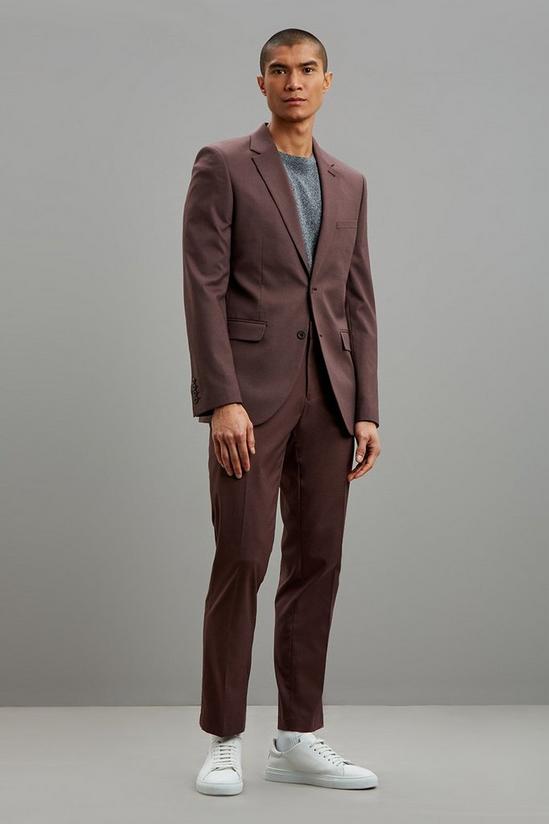 Burton Slim Fit Brown Suit Trousers 1