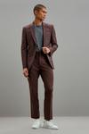 Burton Slim Fit Brown Suit Trousers thumbnail 2