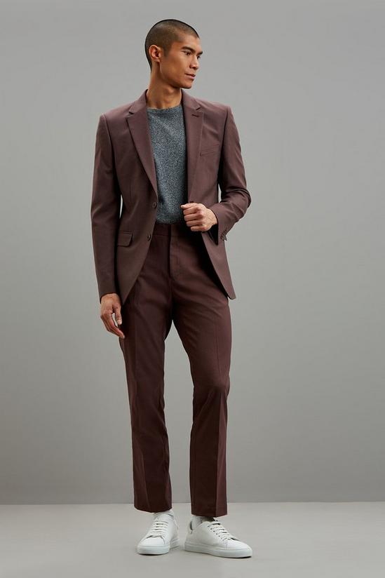 Burton Slim Fit Brown Suit Trousers 2