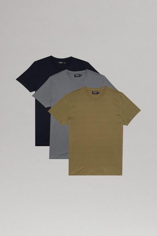 Burton 3 Pack Navy Steel And Khaki T-shirt 1