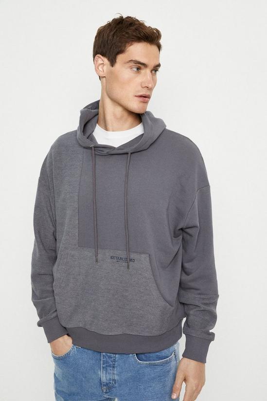 Burton Relaxed Fit Patch Work Reversed Jersey Hoodie 1
