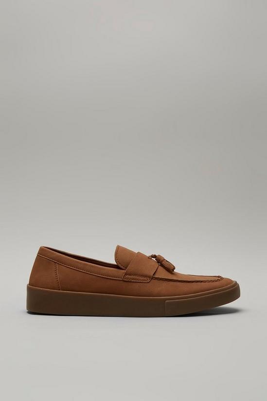Burton Tan Slip On Shoes With Tassels 1