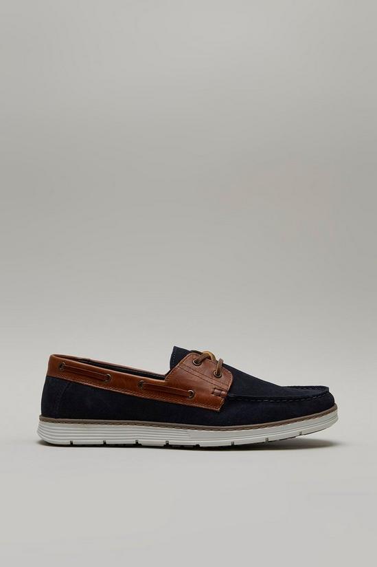 Burton Suede Boat Shoes With Sole Detail 1