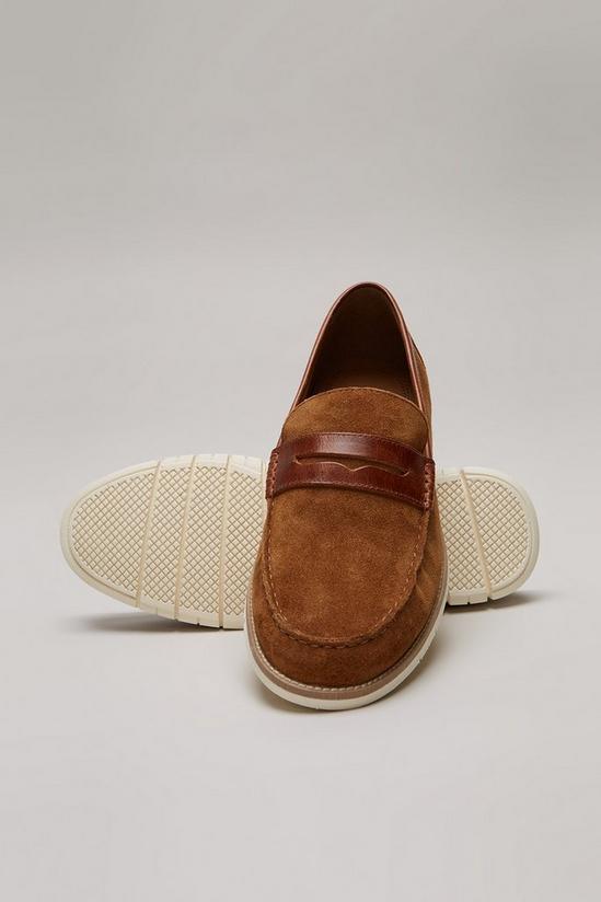 Burton Brown Suede Loafers With Sole Detail 3