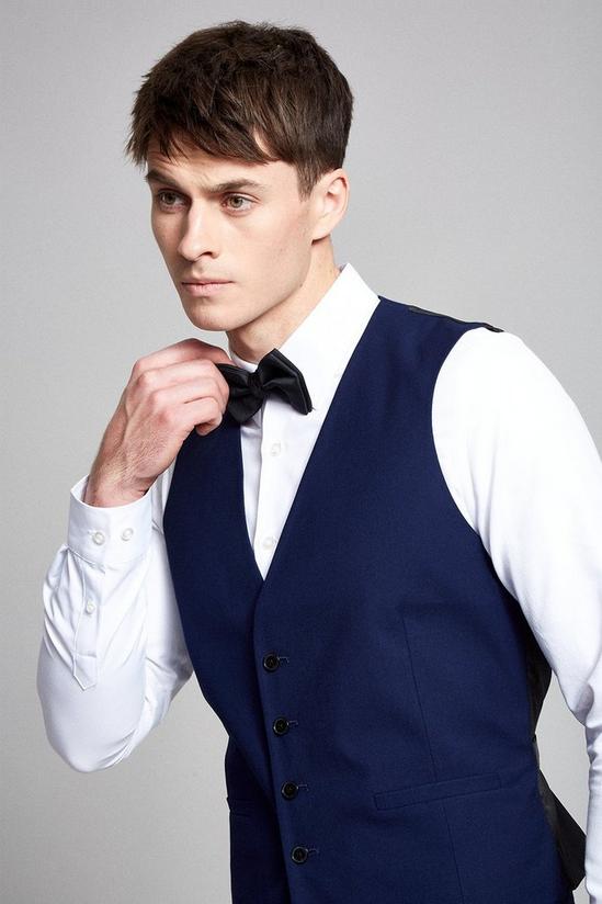 Burton Tailored Fit Navy Stretch Tuxedo Waistcoat 4