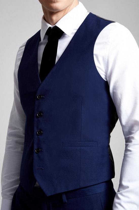 Burton Skinny Fit Navy Stretch Tuxedo Waistcoat 5