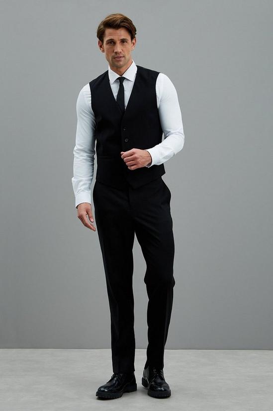 Burton Tailored Fit Black Stretch Tuxedo Waistcoat 2