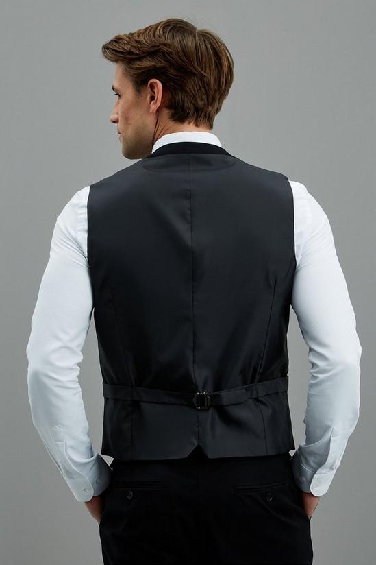 Burton Tailored Fit Black Stretch Tuxedo Waistcoat 3