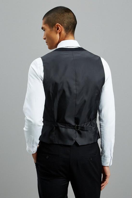 Burton Skinny Fit Black Stretch Tuxedo Waistcoat 3
