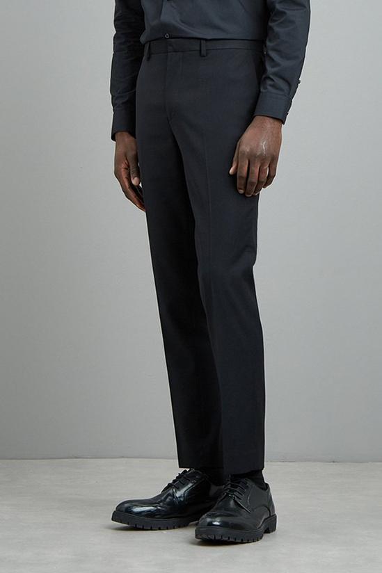 Burton Skinny Fit Black Stretch Tuxedo Suit trousers 1