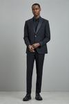 Burton Skinny Fit Black Stretch Tuxedo Suit trousers thumbnail 2