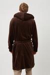 Burton Hooded Long Length Dressing Gown Brown thumbnail 3