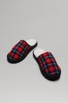 Burton Men's Plaid Indoor Slippers Fleece Lined Red thumbnail 4