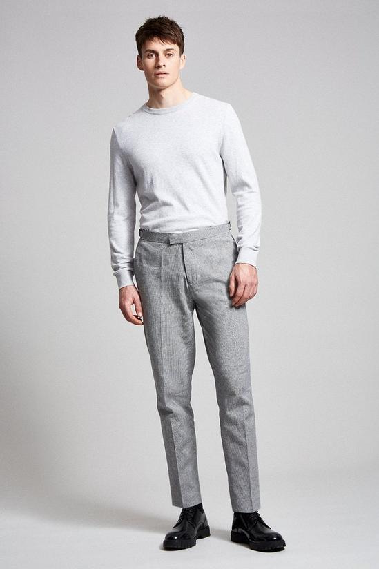 Burton Slim Fit Grey Dogtooth Smart Trousers 1