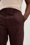 Burton Slim Fit Burgundy Check Smart Trousers thumbnail 4
