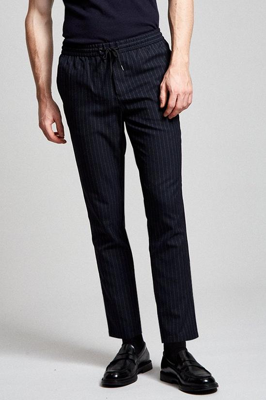 Burton Skinny Fit Blue Stripe Jogger Trousers 1