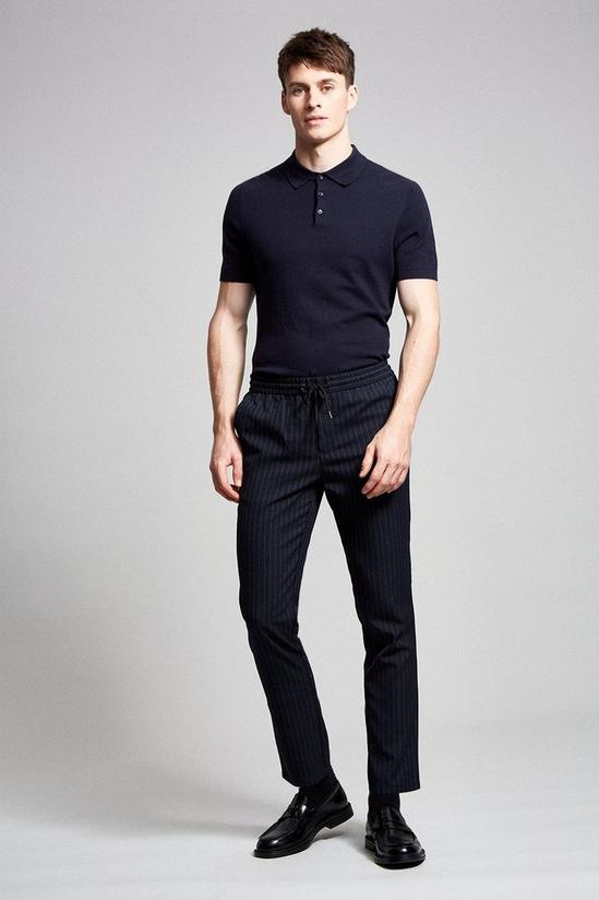 Burton Skinny Fit Blue Stripe Jogger Trousers 2
