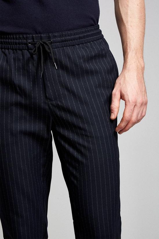 Burton Skinny Fit Blue Stripe Jogger Trousers 4