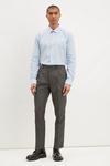 Burton Slim Fit Grey Texture Pleat Front Smart Trousers thumbnail 1