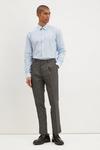 Burton Slim Fit Grey Texture Pleat Front Smart Trousers thumbnail 2
