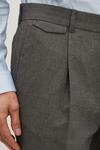 Burton Slim Fit Grey Texture Pleat Front Smart Trousers thumbnail 4