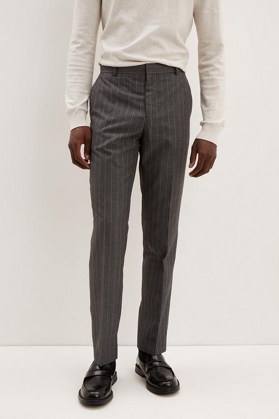 Burton Slim Fit Grey Pinstripe Smart Trousers 2