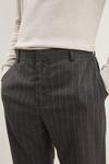 Burton Slim Fit Grey Pinstripe Smart Trousers thumbnail 4