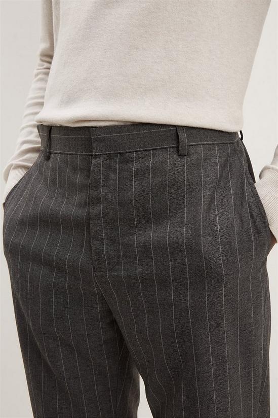 Burton Slim Fit Grey Pinstripe Smart Trousers 4