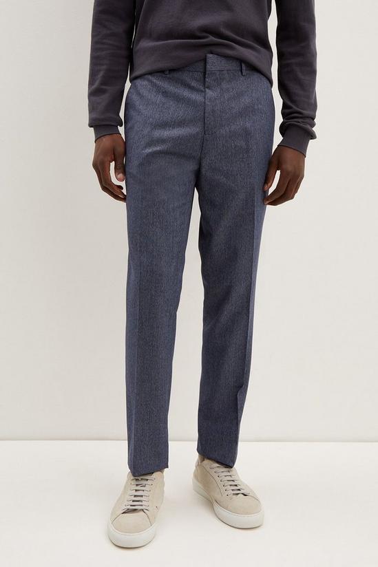 Burton Slim Fit Blue Texture Smart Trousers 1