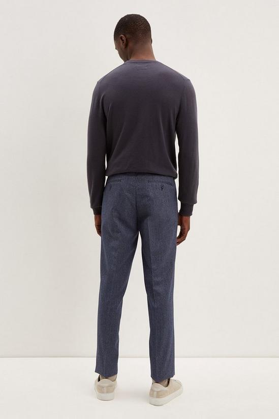 Burton Slim Fit Blue Texture Smart Trousers 3