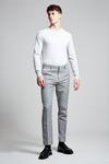 Burton Slim Fit Grey Pinstripe Smart Trousers thumbnail 1