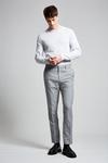 Burton Slim Fit Grey Pinstripe Smart Trousers thumbnail 2