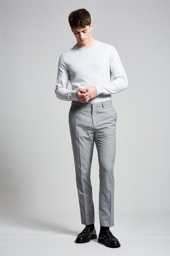 Burton Slim Fit Grey Pinstripe Smart Trousers 2