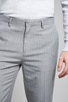 Burton Slim Fit Grey Pinstripe Smart Trousers thumbnail 4