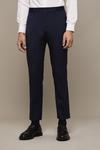 Burton Slim Fit Navy Elasticated Waist Smart Trousers thumbnail 1